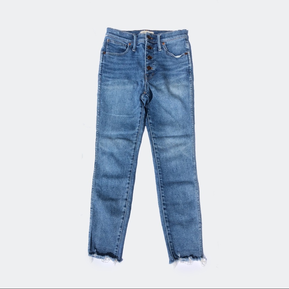 Madewell 10” High Rise Skinny Jeans Button Front Edition Size 27” - Picture 3 of 6